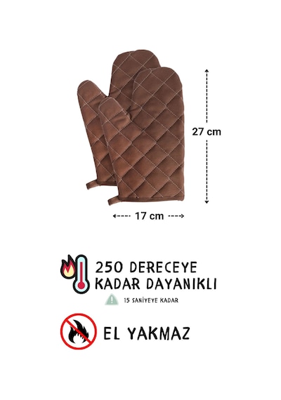 Simple 3lü Set Ayar Askılı Cepli Mutfak Önlüğü Seti 2 Eldiven Şef Garson Kafe Aşçı Barista Pembe