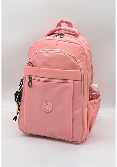 Su Geçirmez Kumaş Unisex Okul Çantası Pudra Renk Okul Sırt Çantası 2300 Pudra Pembe
