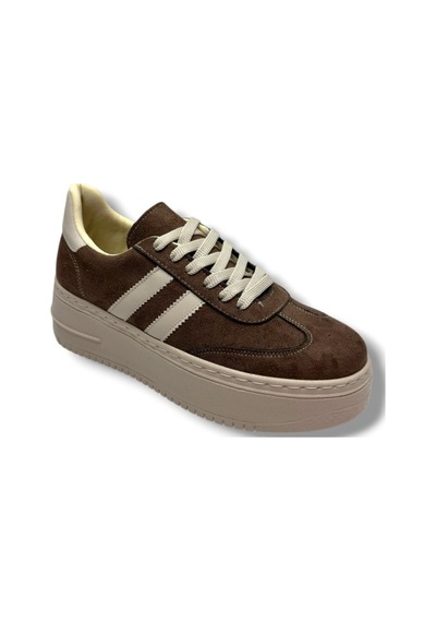 Şanzelize K16-26 Süet Deri Yüksek Anatomik Taban Bağcıklı Kadın Sneaker Kahve Bej Kahverengi Şanzelize K16-26 Süet Deri Yüksek Anatomik Taban Bağcıklı Kadın Sneaker Kahve Bej Kahverengi