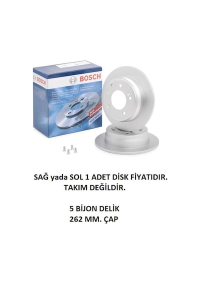 Arka Fren Diski Hyundai İ30 2 Hb Gd 2011+ 584111h300 0986479c14 Bosch 1 Adet Disk