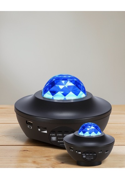 Projektör Yıldız Gece Lambası Bluetooth Hoparlör Disko Topu Şarjlı