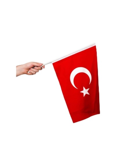 Türk Bayrağı 50x75 Cm Alpaka Kumaş - Sopalı Renkli Diğer