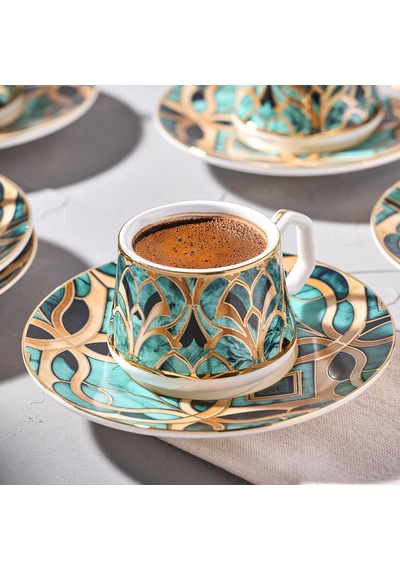 Sandro Moreno 1453 Geo Avangarde 12 Parça 6 Kişilik Kahve Fincan Takımı 90 Ml Çok Renkli