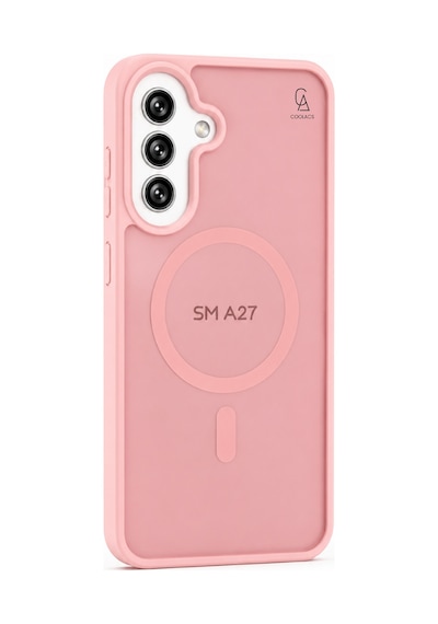 Samsung Galaxy A27 Ile Uyumlu Kılıf Magsafe Şarj Özellikli Mat Arka Yüzeyli Kapak Pudra
