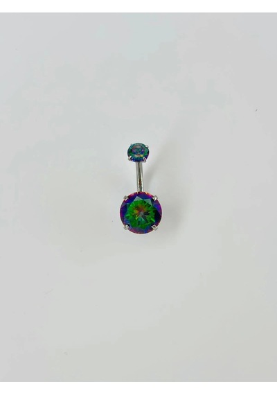 Mistik Topaz Taşlı Göbek Piercing Çok Renkli