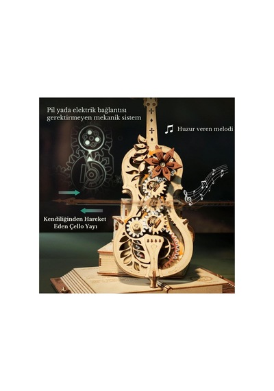 Büyülü Çello 3d Puzzle Ahşap Minyatür Maket Kiti Dıy Kendin Yap