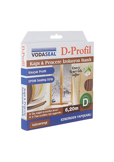 Vodaseal 53.01.050 Kapı Pencere İzolasyon Bandı, Kendinden Yapışkanlı, Kahve