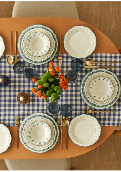 Bella Maison Mabel Stoneware 24 Parça 6 Kişilik Yemek Takımı Mavi Mavi