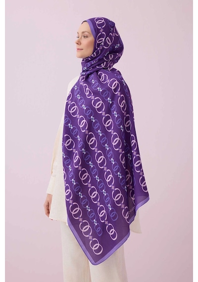 İmannoor Baklava Noor Floş Viskon Şal Mor - Purple 242 3014 080 Mor