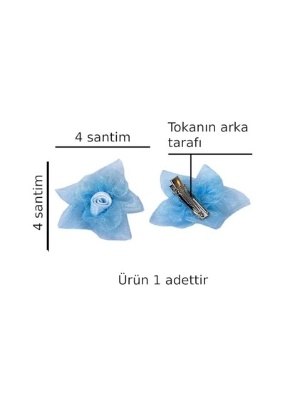 Kedi Ve Küçük Irk Köpek İçin Pensli Toka Tül Tokası Mavi Renk Evcil Hayvan Tokası 1 Adet