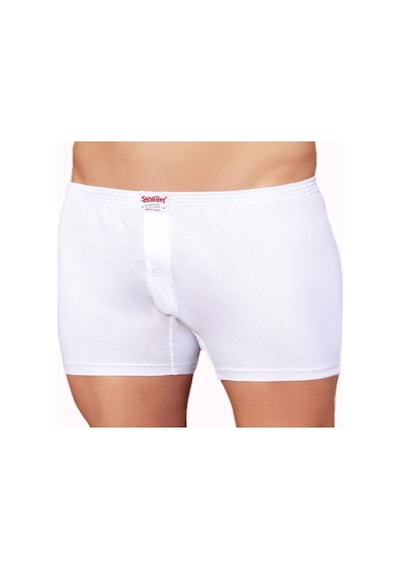 Erkek Beyaz 6'lı Paket Penye Boxer Me010 Beyaz