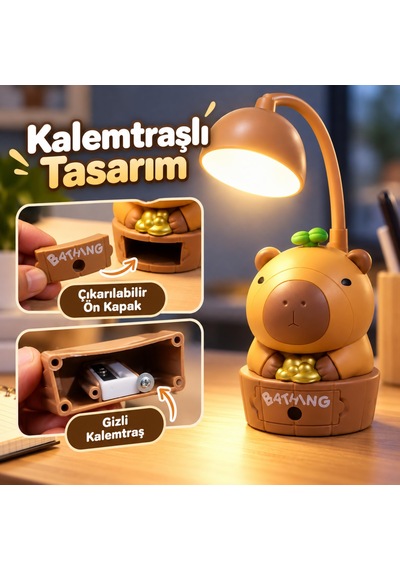 Kapibara Kalemtraşlı Şarjlı Led Masa Lambası, 2 Farklı Işık Modlu, 250 Mah Bataryalı, Esnek Boyunlu, Gizli Kalemtraşlı, Çocuk Odası Ve Masaüstü İçin Dekoratif Gece Lambası, Kml94 Kahverengi Kapibara Kalemtraşlı Şarjlı Led Masa Lambası, 2 Farklı Işık Modlu, 250 Mah Bataryalı, Esnek Boyunlu, Gizli Kalemtraşlı, Çocuk Odası Ve Masaüstü İçin Dekoratif Gece Lambası, Kml94 Kahverengi