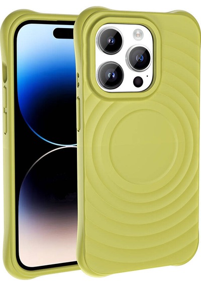 Apple Uyumlu iPhone 14 Pro M-safe Şarj Özellikli Airbagli Mat Görünümlü Zore Hepi Kapak Gri