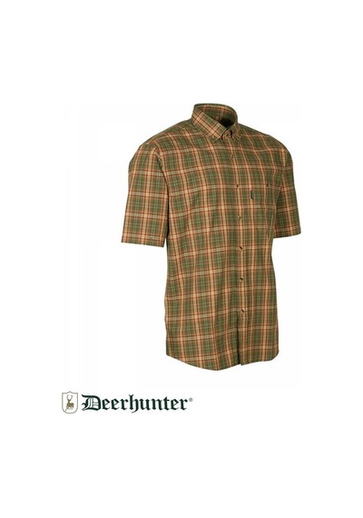 S.K.DEERHUNTER Mitchell 499 DHKısaKolluGömlek43/44 Kırmızı - Yeşil