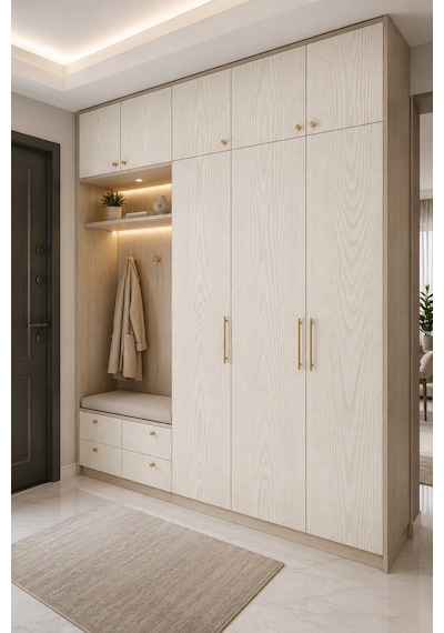 Deconitte Premium Beyaz Ahşap Desenli Kendinden Yapışkanlı Pvc Mobilya Dolap Tezgah Kaplama Folyosu 60x100 Cm