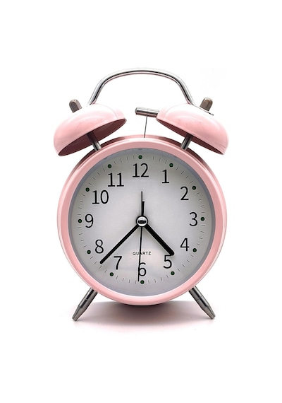 Valkyrie 16cm Büyük Boy Akar Saniyeli Alarm Çalar Saat - Nostaljik Masa Saati Pembe