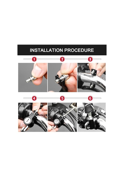 Kyrotech Universal Motosiklet Kask Kilidi 22 Ve 26 Mm Ayarlanabilir Gidon Uyumlu, Çift Anahtarlı Güvenlik Kilidi, Su