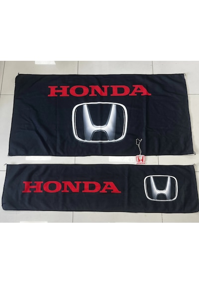 Siyah Honda Sırt Havlusu Seti Ön Ve Arka Dikiz Ayna Süsü Hediye