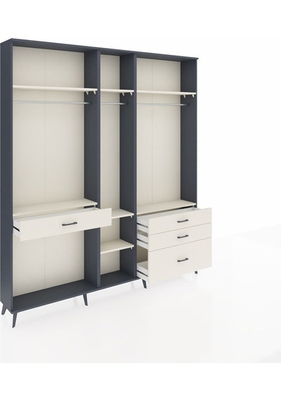 Arges Dolap 7 Raflı 4 Çekmeceli 3 Askılı 220x30x243 Antrasit-aytaşı/aytaşı Aytası/aytası Arges Dolap 7 Raflı 4 Çekmeceli 3 Askılı 220x30x243 Antrasit-aytaşı/aytaşı Aytası/aytası