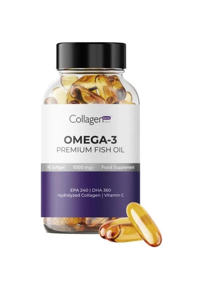 Collagen Forte 2 Adet Omega-3 Premium Fish Oil 90 Softgel X 1000mg, Balık Yağı, Hidrolize Kolajen