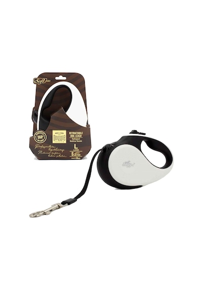 Doggie Otomatik Köpek Tasması Soft L 50 KG 5 Mt Beyaz