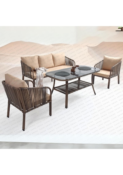 Capri Swing Artemis Üçlü Rattan Balkon Bahçe Takımı Kahve Capri Swing Artemis Üçlü Rattan Balkon Bahçe Takımı Kahve