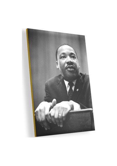 Cakasepetim Martin Luther King Basın Toplantısı Siyah Beyaz Ahşap Mdf Tablo
