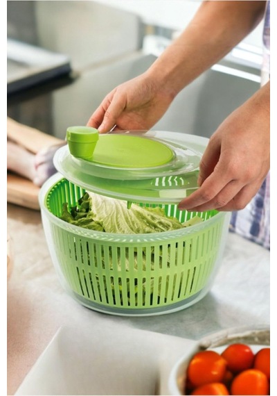 Melkan Home Salata Kurutucu Sebze Kurutucu 5 Litre Geniş Hacimli Salata Kurutucu Yeşil Diğer