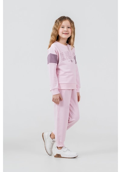 U.S. Polo Assn. Kız Çocuk Baskılı Pembe Uzun Kol Eşofman Takımı Us2704-c-v1 Us2704-c-v1