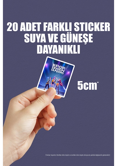 Kpop Demon Hunters 1 Telefon Laptop Bullet Journal Yapışkanlı Folyo Sticker Paketi 20adet Çok Renkli