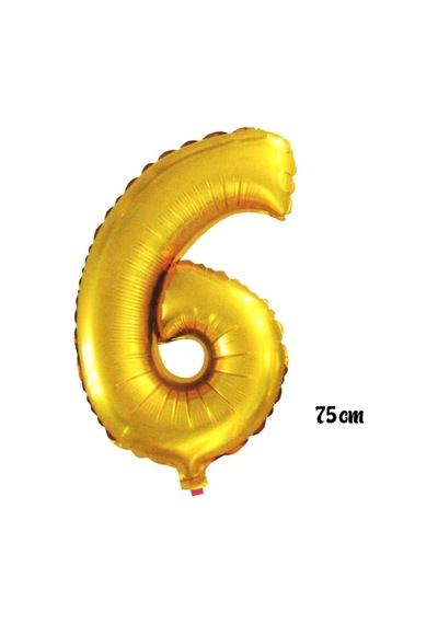 75 Cm 6 Rakam Folyo Balon Altın Sarı