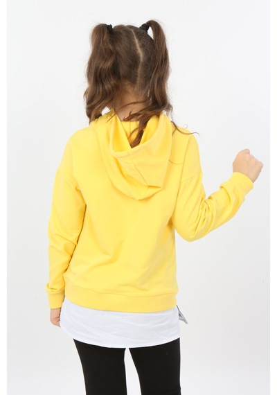 Toontoy Kız Çocuk Do Not Give Up Nakışlı Sweatshirt Koyu Sarı