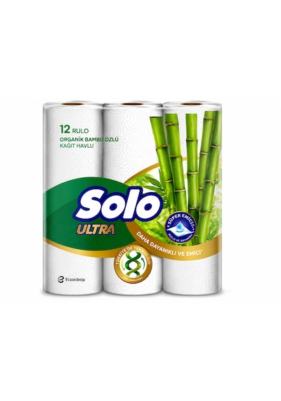 Solo Ultra Organik Bambu Katkılı Kağıt Havlu 12'li