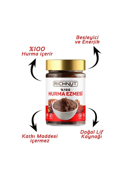 %100 Doğal Hurma Ezmesi 400 Gr Katkısız Hurma Püresi