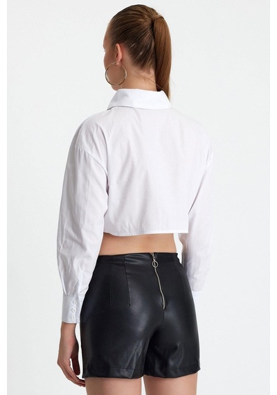 Quhox Kadın Regular Fit Gömlek Beyaz