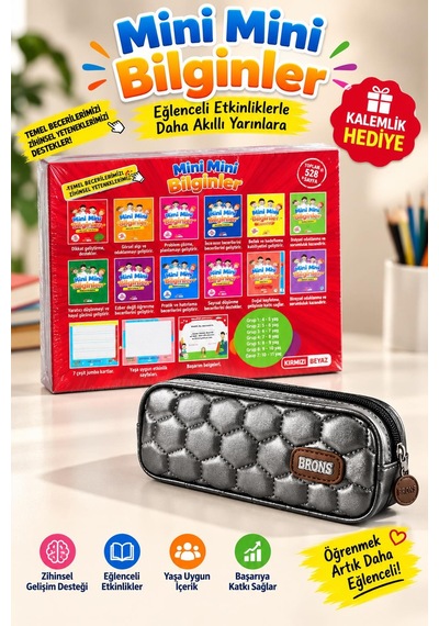 Efsane Bilgin 1.sınıf Mini Mini Bilginler Zenginleştirilmiş Eğitim Seti Mor Kalemlik Hediye