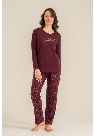 Arnetta Kadın Just Close Your Eyes Mor Uzun Kol Pijama Takım Ar3774-s-v1 Ar3774-s-v1
