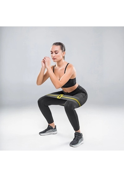 Pilates ve Squat Egzersiz Kaymaz Kumaş Direnç Bandı 35 cm