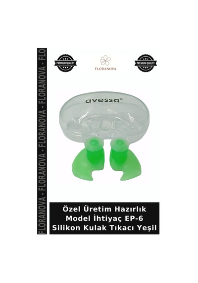 Özel Üretim Hazırlık Model İhtiyaç Ep-6 Silikon Kulak Tıkacı Yeşil