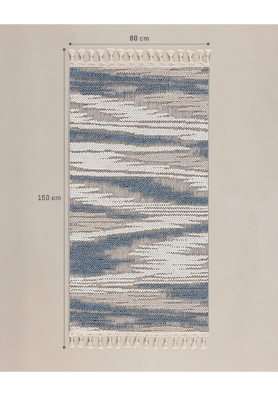 Madame Coco Grania Saçaklı Halı - Gri - 80x150 Cm 8684427028681 Gri