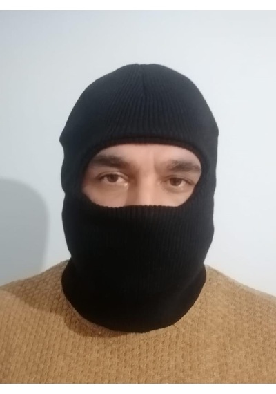 Erkek Triko Kar Maskesi Siyah