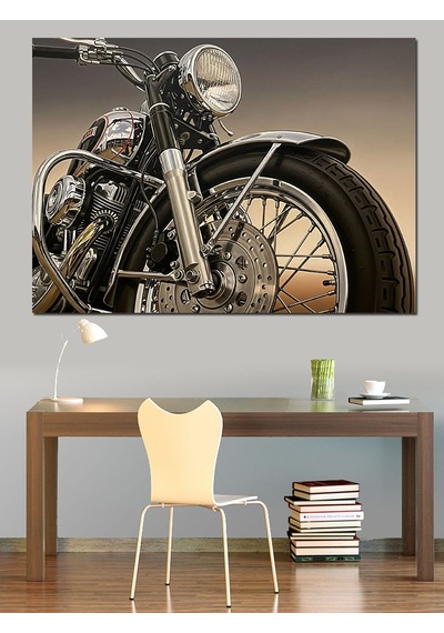 Klasik Harley Davidson Motor Dekoratif Kanvas - Mdf Ahşap Tablo