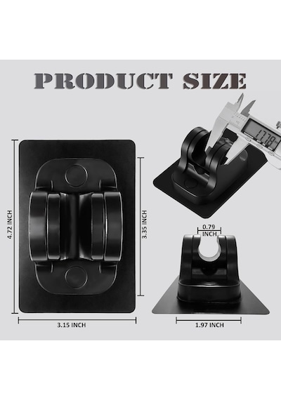 Kyrotech 2'li Set Ayarlanabilir Kendinden Yapışkanlı Duş Başlığı Askısı, Siyah Duvara Monte Duş Başlığı Tutucu, Matkap Gerektirmez Sabit Braket, Suya Dayanıklı Banyo Duş Başlığı Sabitleyici Aksesuar