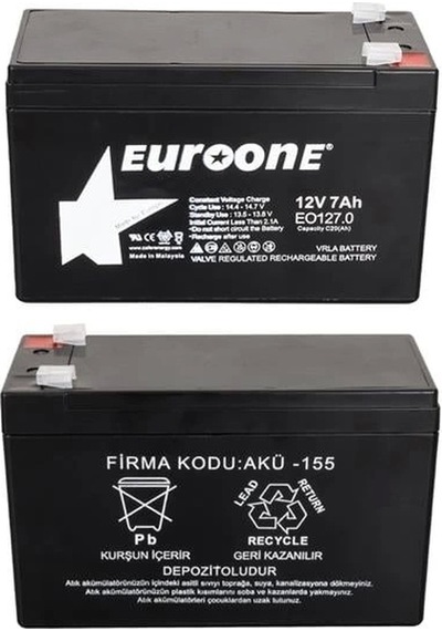 Euroone Eo127.0 12 Volt 7 Amper Bakımsız Kuru Akü