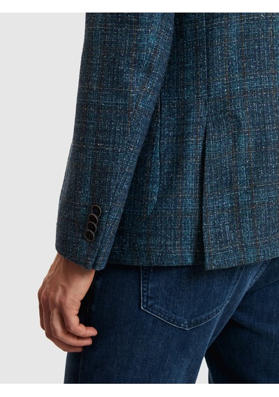 Cacharel Petrol Mavi Slim Fit Yün Kaşmir Karışımlı Ceket