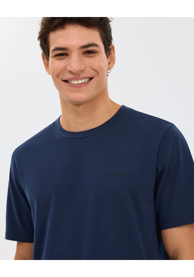Skechers Organic Coll. M Short Sleeve T-shirt Erkek Lacivert Tshirt S241166-0505 Lacivert
