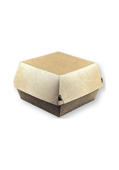 100 Adet Büyük Boy Kraft Hamburger Kutusu 13x13x10cm 100 Adet