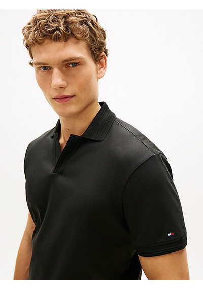 Tommy Hilfiger Mw0mw42745 Collar Intrest Inter Reg Erkek Polo Tişört Siyah