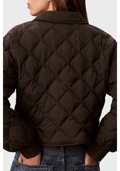 Calvin Klein Kapitoneli Regular Fit Çıtçıt Düğmeli Mont Lv047g509gto2 Bayan Mont Lv047g509g To2 Kahve