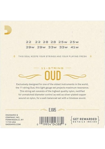 D'addario Ej95 Ej Serisi Ud Tel Seti